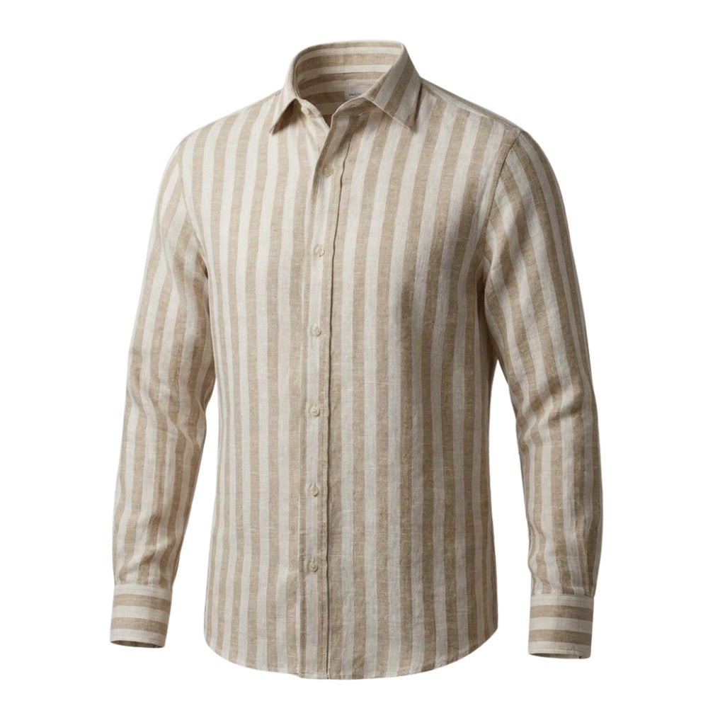 Grey and White Stripes European Linen