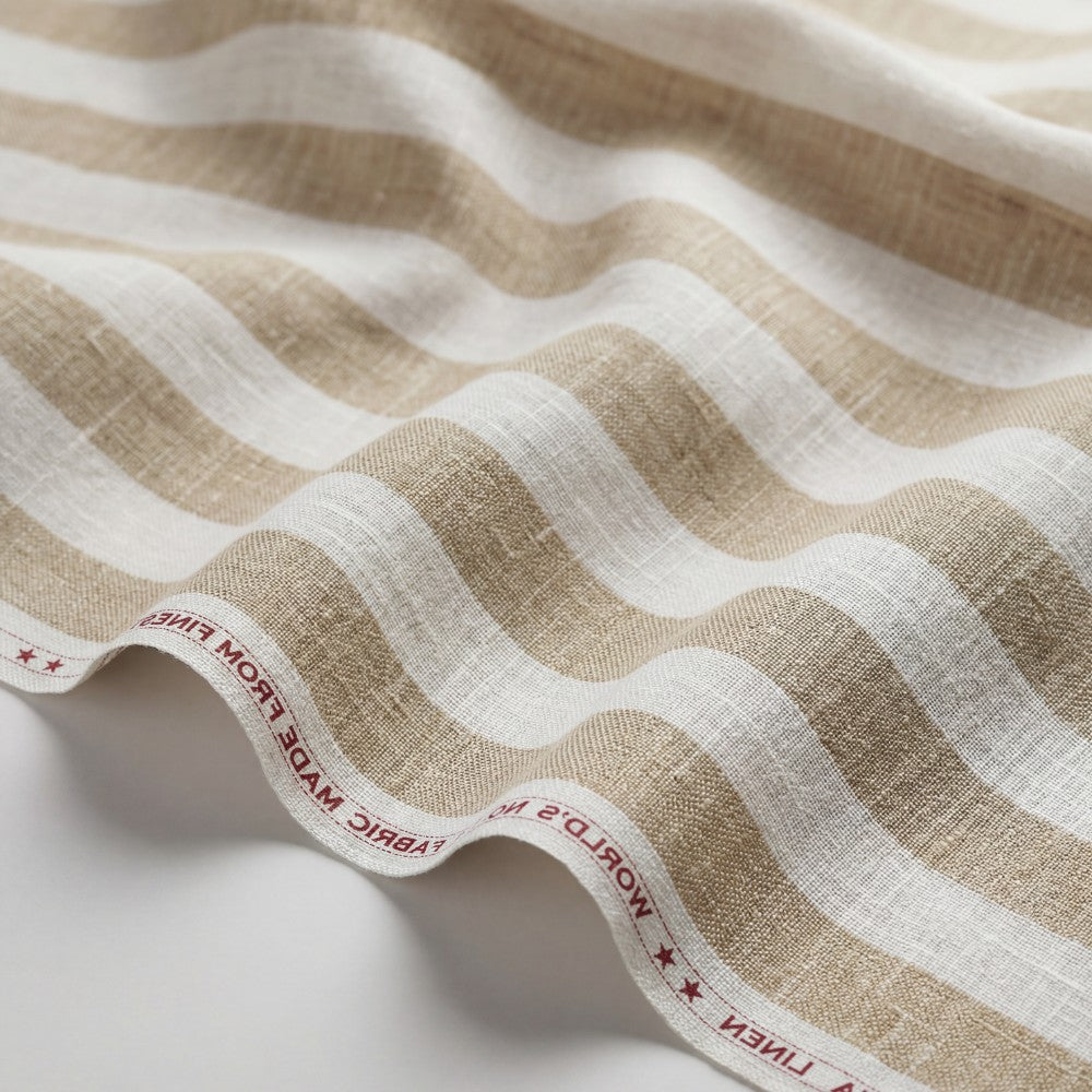 Grey and White Stripes European Linen