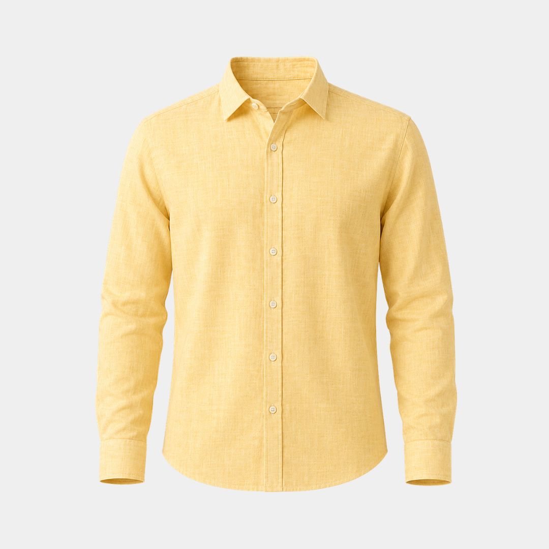 Mango coloured plain european linen