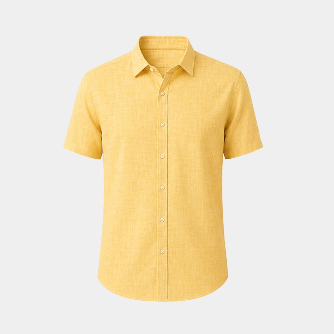 Mango coloured plain european linen