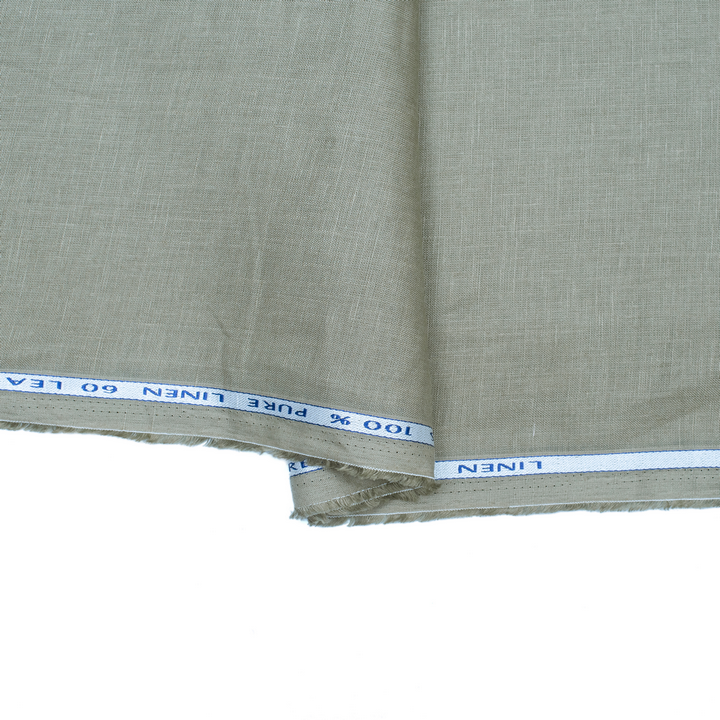 Dark pistachio coloured plain european linen (SD 129)