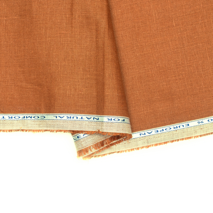 Dark rust coloured plain european linen (SD 122)