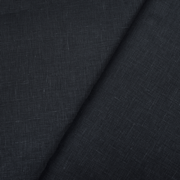 Jet black coloured plain european linen (SD 131)