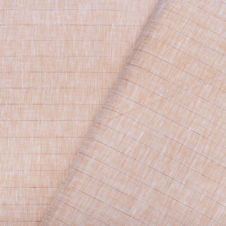 Light almond coloured stripes european linen (SD 134)