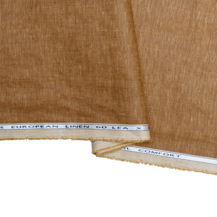 Light rust coloured self design european linen (SD 124)