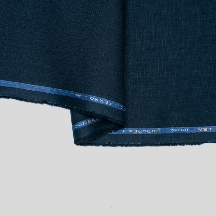 Navy blue coloured plain european linen (SD 132)