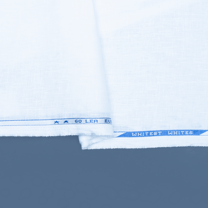 Pure white coloured plain european linen (SD 125)