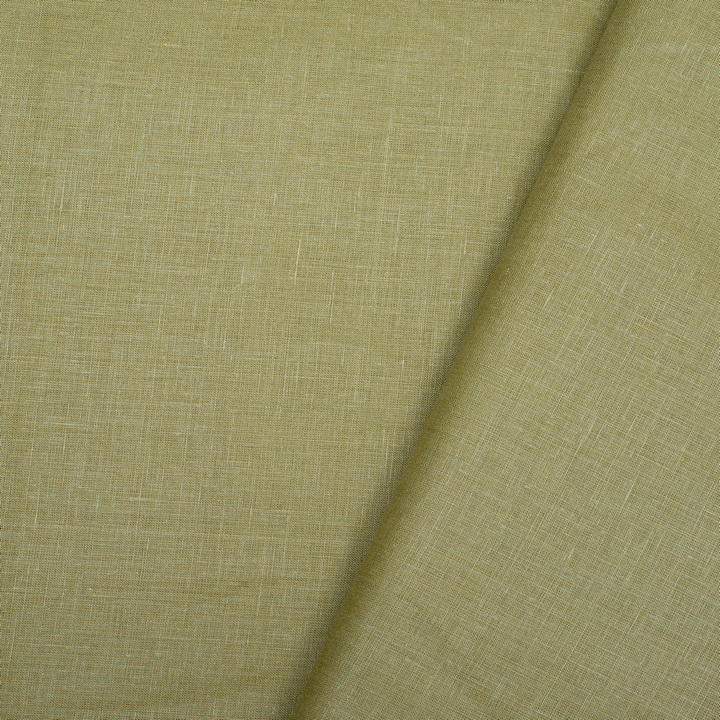 bright olive coloured plain european linen (SD 117)