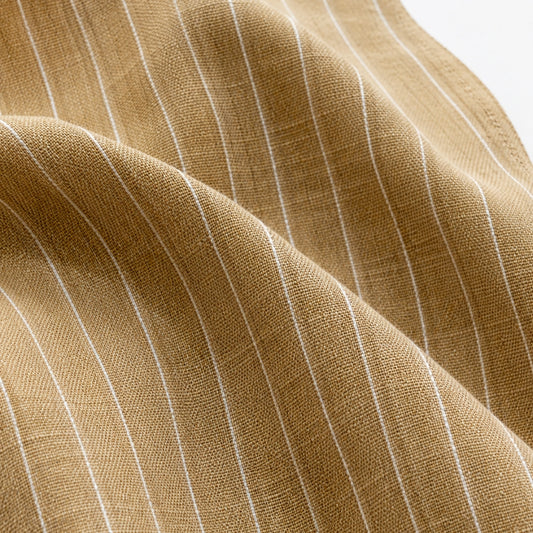 Brown and Cream Stripes European Linen